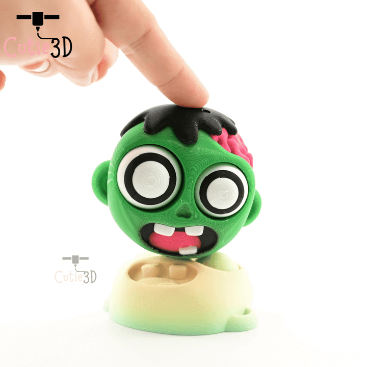 3D Printable Cutie3D Halloween Zombie Head Keycap Fidget Clicker